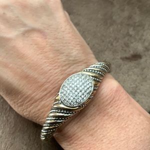 Gold and silver rhinestone bangle
